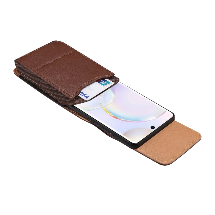 For 6.2-6.5 inch Vertical Style Lamb Texture Wear-resistant Card Slot Waist Bag Leather Phone Case