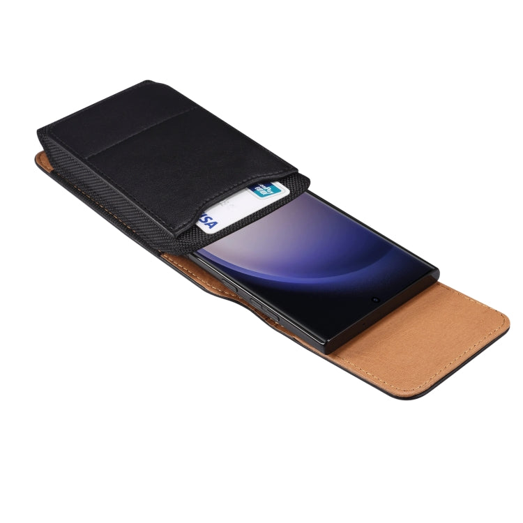 For 6.7-6.9 inch Vertical Style Lamb Texture Wear-resistant Card Slot Waist Bag Leather Phone Case
