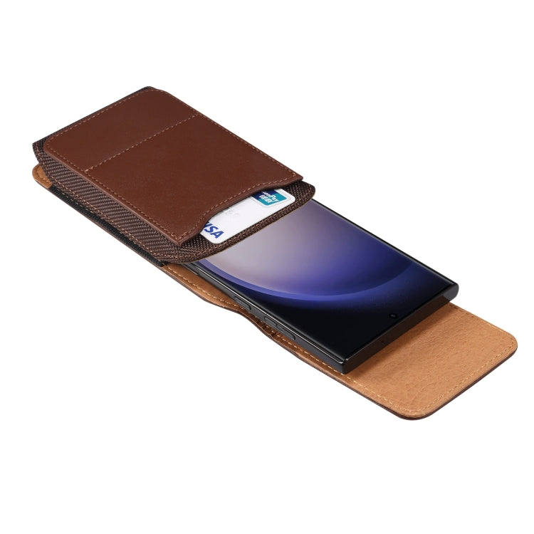 For 6.7-6.9 inch Vertical Style Lamb Texture Wear-resistant Card Slot Waist Bag Leather Phone Case