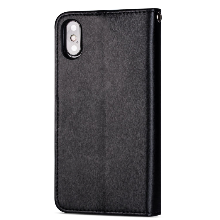 For iPhone XR Ultra-thin 9 Card Horizontal Flip Leather Case with Card Slots & Holder & Lanyard