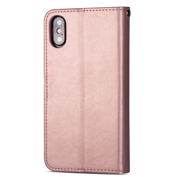 For iPhone XS Max Ultra-thin 9 Card Horizontal Flip Leather Case, with Card Slots & Holder & Lanyard