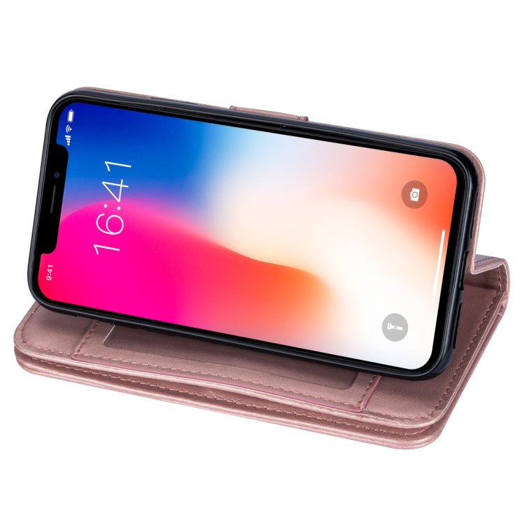 For iPhone XS Max Ultra-thin 9 Card Horizontal Flip Leather Case, with Card Slots & Holder & Lanyard