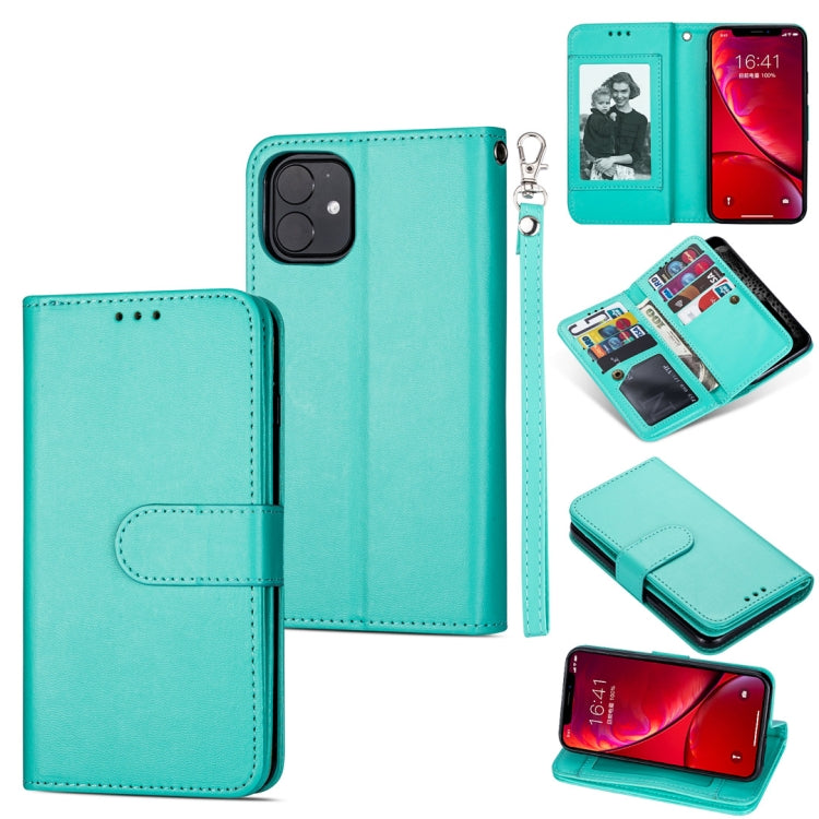 For iPhone 11 Pro Ultra-thin 9 Card Horizontal Flip Leather Case, with Card Slots & Holder & Lanyard