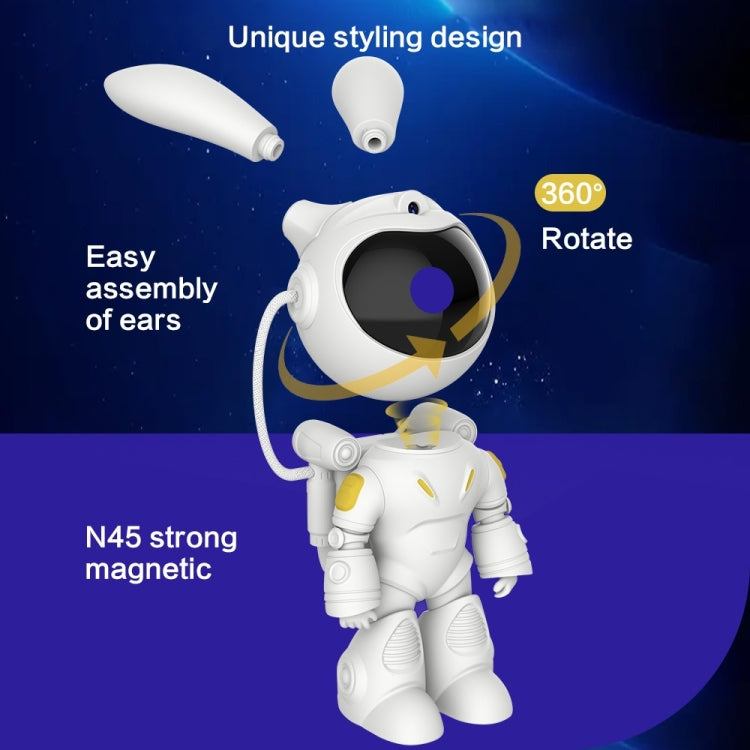 G001 Space Rabbit Starry Sky Projection Lamp Bluetooth Speaker 2 in 1 Laser Light - White
