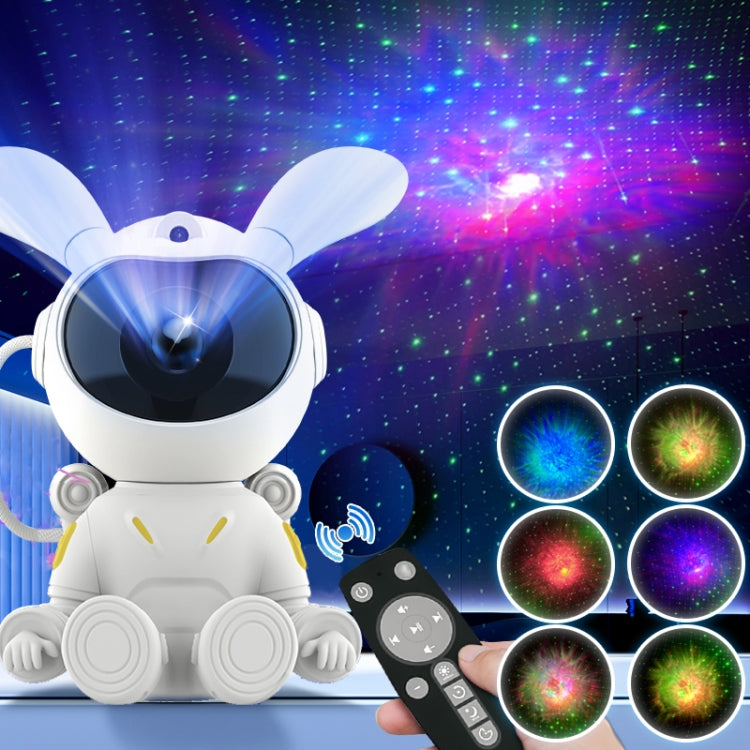 G002 Space Rabbit Starry Sky Projection Lamp Bedroom Laser Atmosphere Light - White