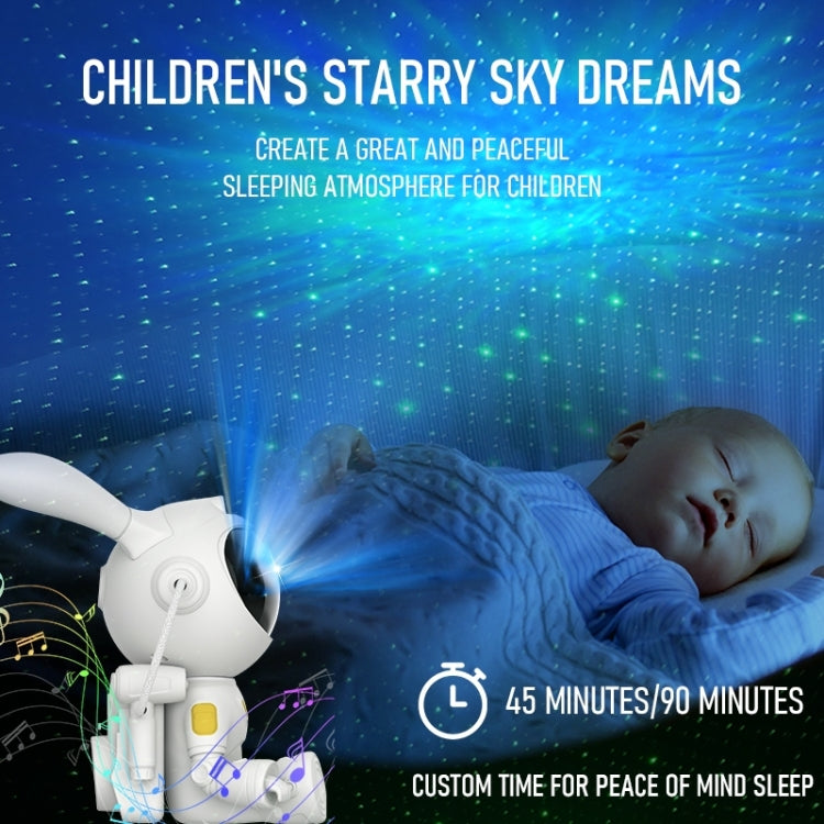 G002 Space Rabbit Starry Sky Projection Lamp Bedroom Laser Atmosphere Light - White