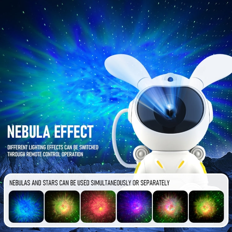 G002 Space Rabbit Starry Sky Projection Lamp Bluetooth Speaker 2 in 1 Laser Light - White