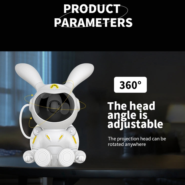 G003 Moon Rabbit Starry Sky Projection Lamp Bedroom Laser Atmosphere Light - White