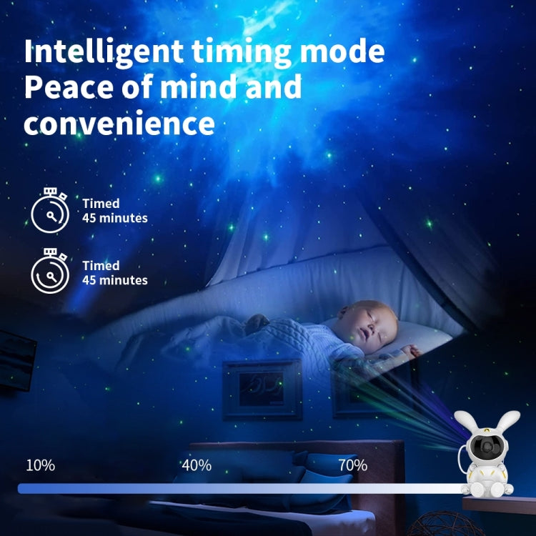G003 Moon Rabbit Starry Sky Projection Lamp Bedroom Laser Atmosphere Light - White