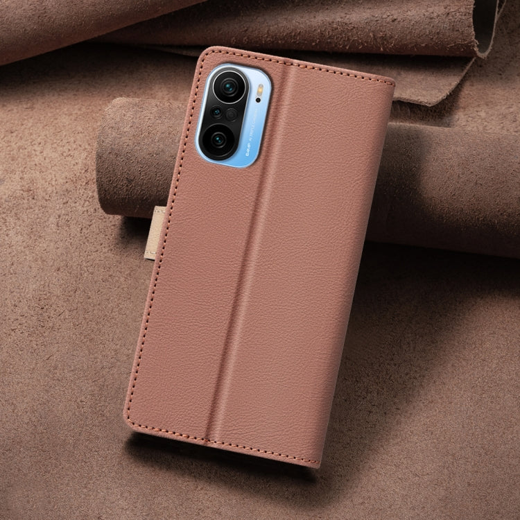 For Xiaomi Poco F3 / Mi 11i Color Matching RFID Anti-theft Leather Phone Case