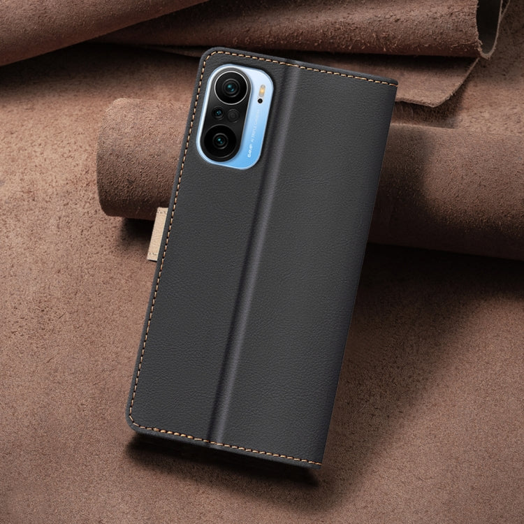 For Xiaomi Poco F3 / Mi 11i Color Matching RFID Anti-theft Leather Phone Case