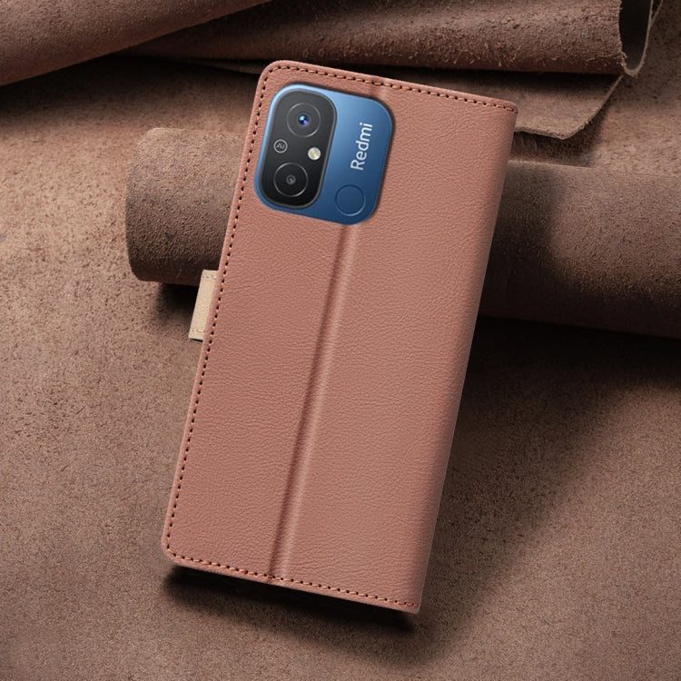 For Xiaomi Poco C55 / Redmi 12C Color Matching RFID Anti-theft Leather Phone Case