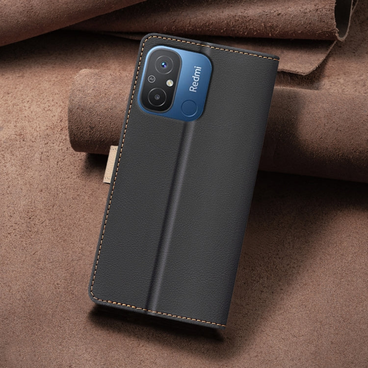 For Xiaomi Poco C55 / Redmi 12C Color Matching RFID Anti-theft Leather Phone Case