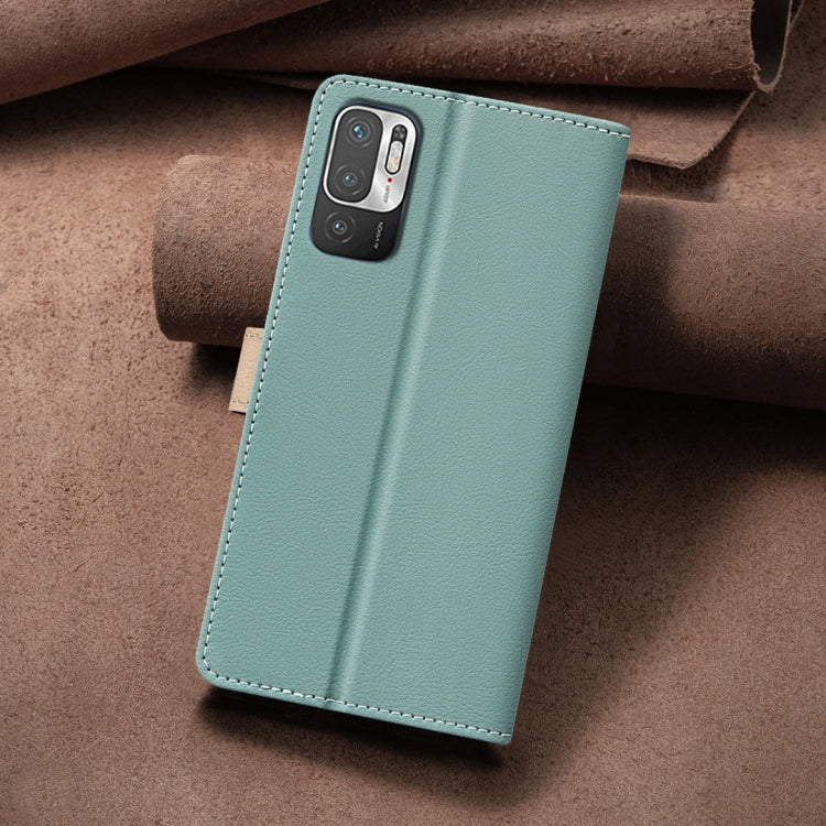 For Xiaomi Poco M3 Pro / Redmi Note 10 5G Color Matching RFID Anti-theft Leather Phone Case