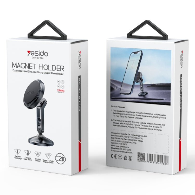 Yesido C210 Double Ball Magnetic Car Holder - Black