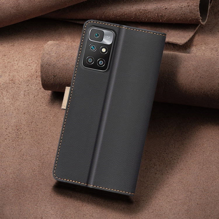 For Xiaomi Redmi 10 2022 / Note 11 4G Color Matching RFID Anti-theft Leather Phone Case