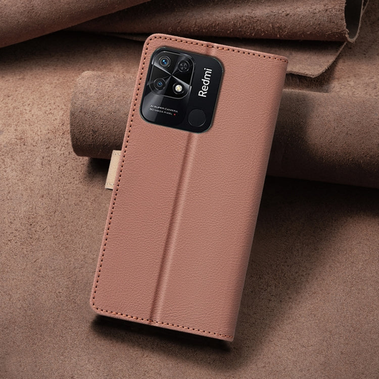 For Xiaomi Redmi 10C Color Matching RFID Anti-theft Leather Phone Case