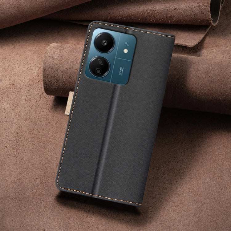 For Xiaomi Redmi 13C Color Matching RFID Anti-theft Leather Phone Case