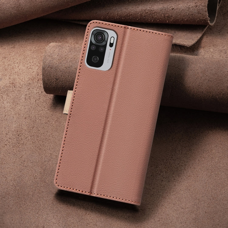 For Xiaomi Redmi Note 10 4G / 10S Color Matching RFID Anti-theft Leather Phone Case
