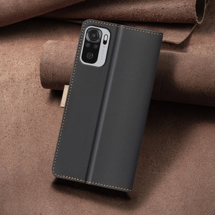 For Xiaomi Redmi Note 10 4G / 10S Color Matching RFID Anti-theft Leather Phone Case