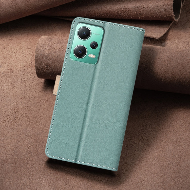 For Xiaomi Redmi Note 12 5G Global / Poco X5 Color Matching RFID Anti-theft Leather Phone Case