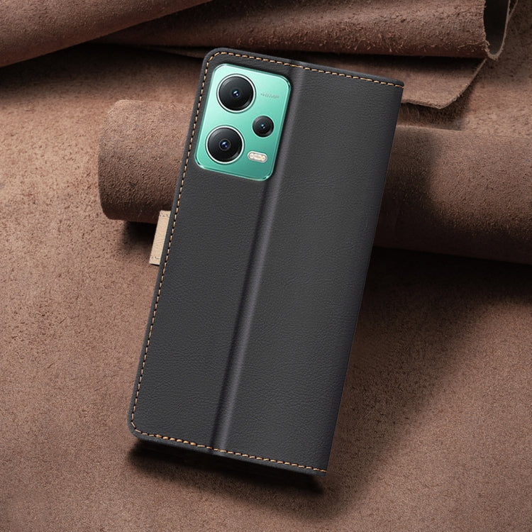 For Xiaomi Redmi Note 12 5G Global / Poco X5 Color Matching RFID Anti-theft Leather Phone Case