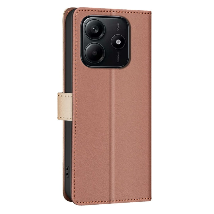 For Redmi Note 14 5G Color Matching RFID Anti-theft Leather Phone Case