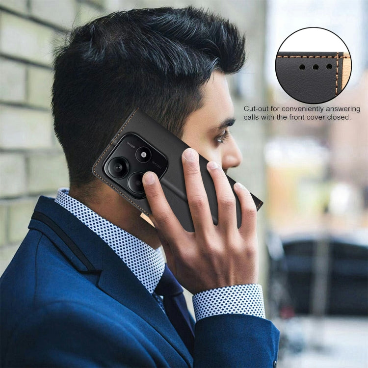 For Redmi Note 14 5G Color Matching RFID Anti-theft Leather Phone Case