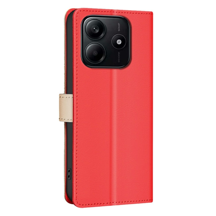 For Redmi Note 14 5G Color Matching RFID Anti-theft Leather Phone Case
