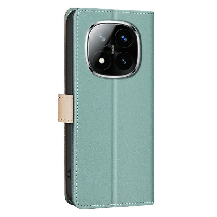 For Redmi Note 14 Pro 5G / Note 14 Pro+ 5G Color Matching RFID Anti-theft Leather Phone Case