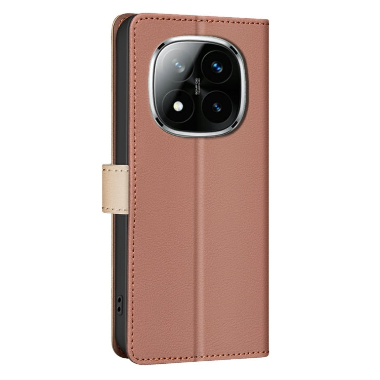 For Redmi Note 14 Pro 5G / Note 14 Pro+ 5G Color Matching RFID Anti-theft Leather Phone Case
