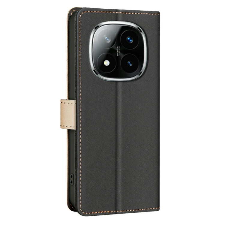For Redmi Note 14 Pro 5G / Note 14 Pro+ 5G Color Matching RFID Anti-theft Leather Phone Case