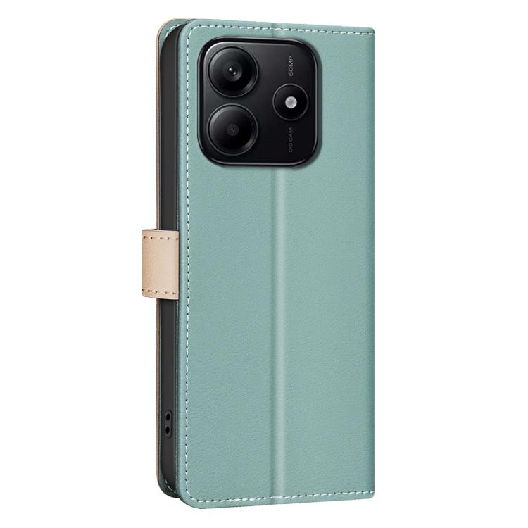 For Redmi Note 14 4G 163.25mm Color Matching RFID Anti-theft Leather Phone Case