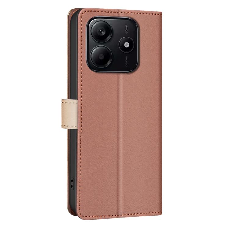 For Redmi Note 14 4G 163.25mm Color Matching RFID Anti-theft Leather Phone Case