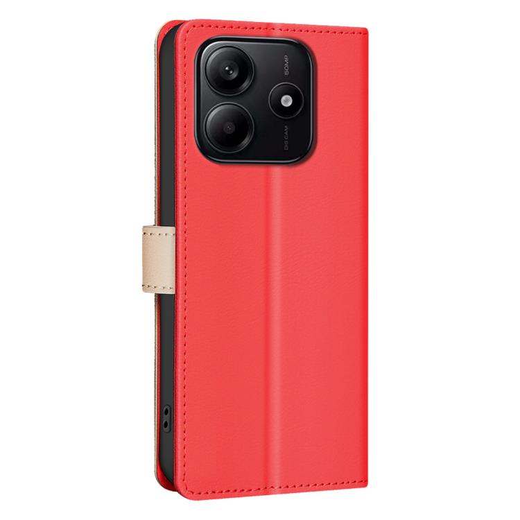 For Redmi Note 14 4G 163.25mm Color Matching RFID Anti-theft Leather Phone Case