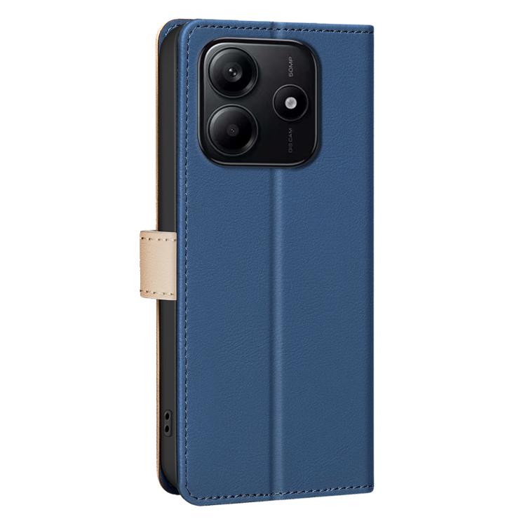 For Redmi Note 14 4G 163.25mm Color Matching RFID Anti-theft Leather Phone Case