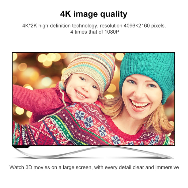 HDTV 2.0 to HDTV 4K 60Hz HD Video Transmission Signal Cable, Length:0.5m - Black