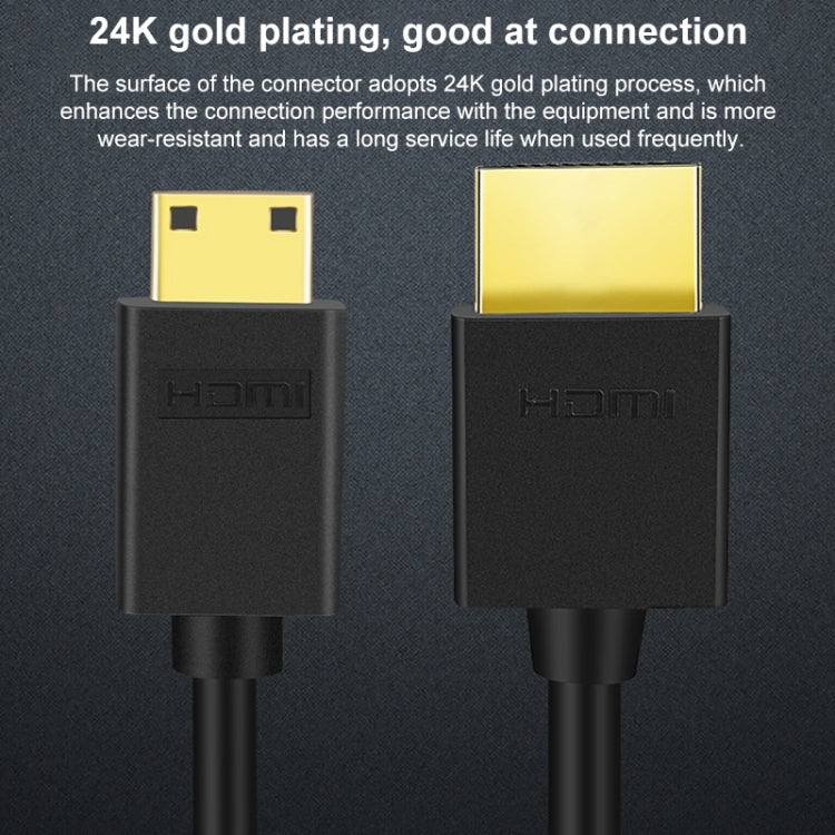 HDMI to Mini HDMI 4K UHD 18Gbps Video Connection Cable, Length:0.3m - Black