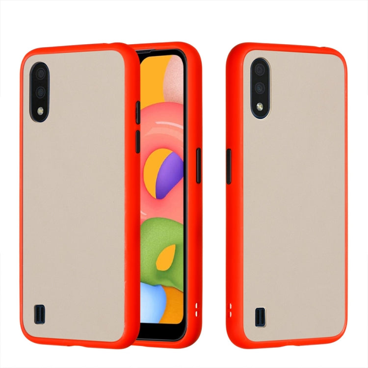 For Samsung Galaxy A01 Skin Hand Feeling Series Shockproof Frosted PC+ TPU Protective Case
