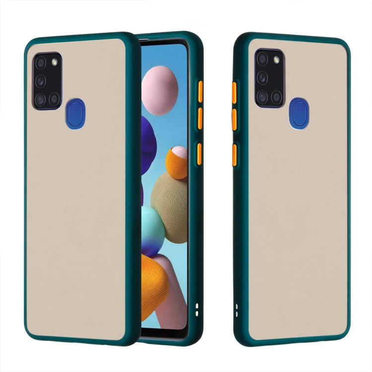 For Samsung Galaxy A21s Skin Hand Feeling Series Shockproof Frosted PC+ TPU Protective Case