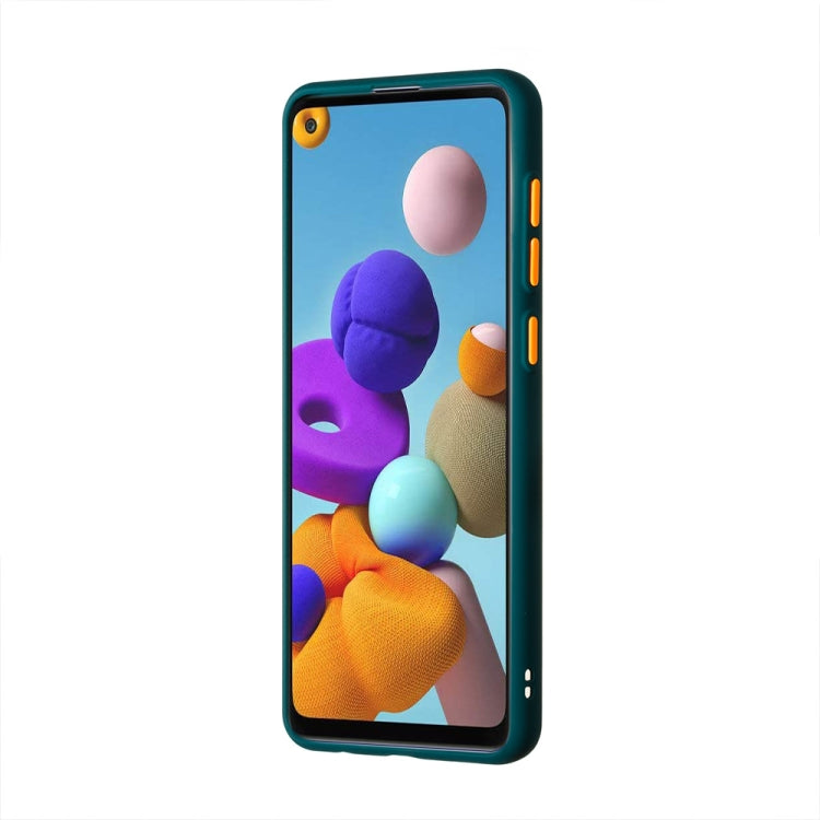 For Samsung Galaxy A21s Skin Hand Feeling Series Shockproof Frosted PC+ TPU Protective Case