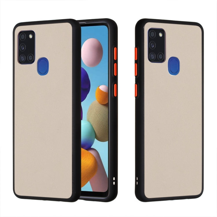 For Samsung Galaxy A21s Skin Hand Feeling Series Shockproof Frosted PC+ TPU Protective Case