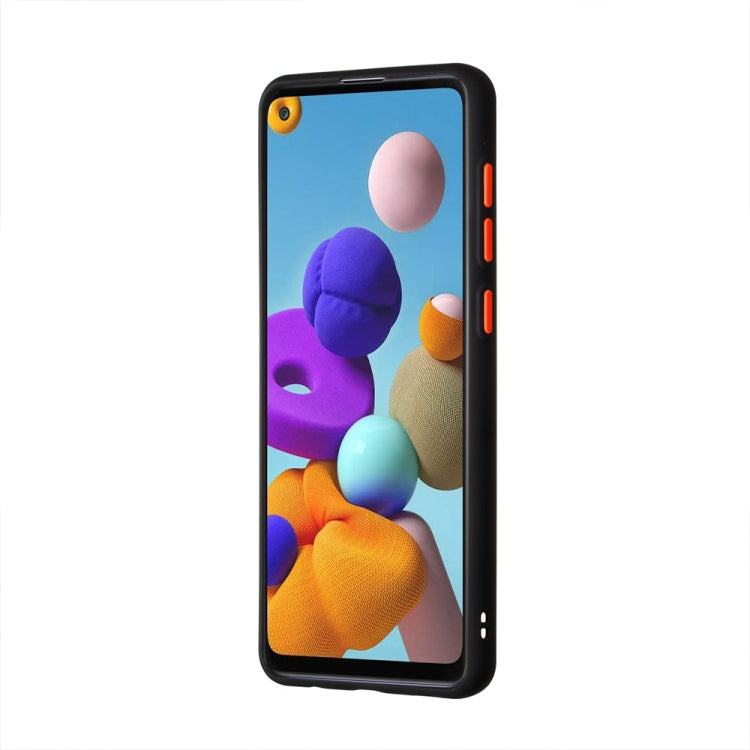 For Samsung Galaxy A21s Skin Hand Feeling Series Shockproof Frosted PC+ TPU Protective Case