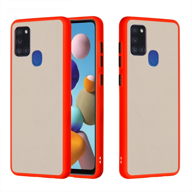 For Samsung Galaxy A21s Skin Hand Feeling Series Shockproof Frosted PC+ TPU Protective Case