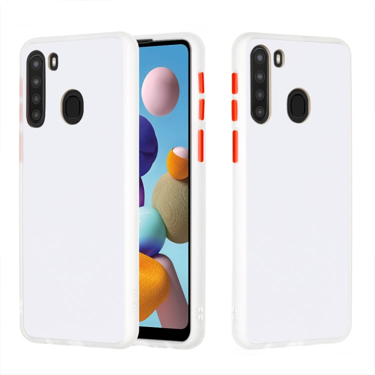 For Samsung Galaxy A21 (EU) Skin Hand Feeling Series Shockproof Frosted PC+ TPU Protective Case