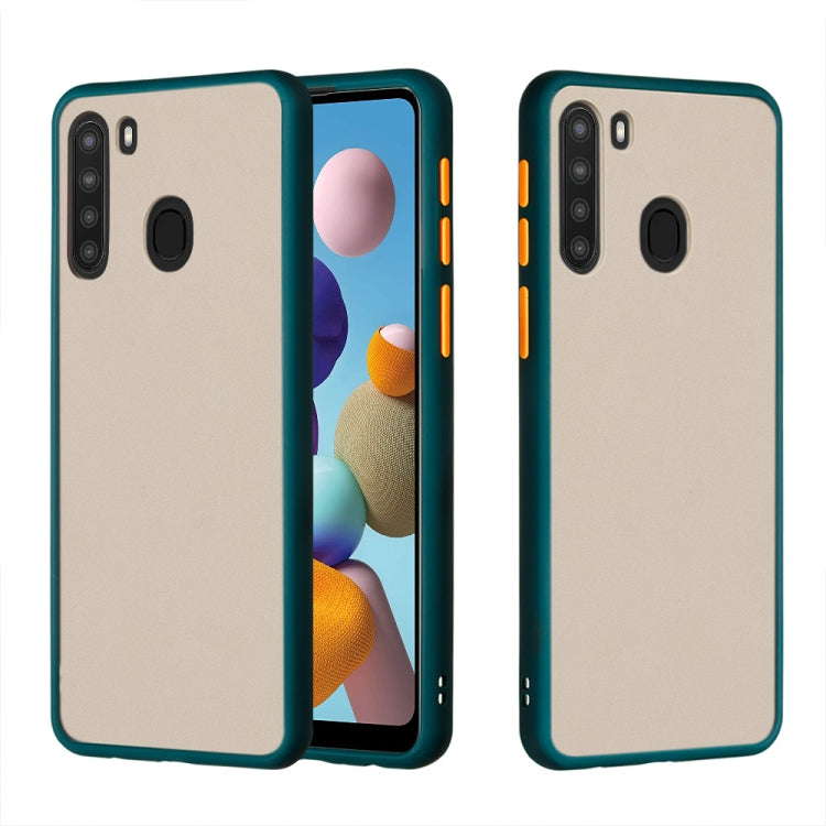 For Samsung Galaxy A21 (EU) Skin Hand Feeling Series Shockproof Frosted PC+ TPU Protective Case