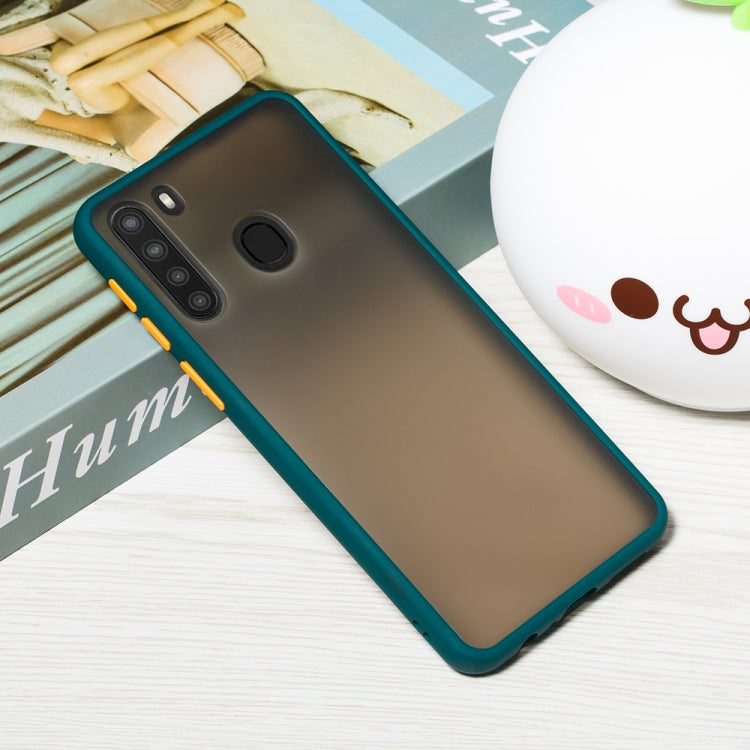 For Samsung Galaxy A21 (EU) Skin Hand Feeling Series Shockproof Frosted PC+ TPU Protective Case