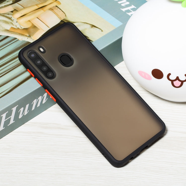 For Samsung Galaxy A21 (EU) Skin Hand Feeling Series Shockproof Frosted PC+ TPU Protective Case