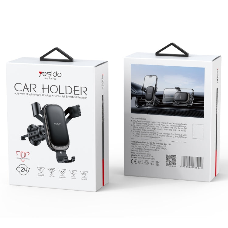 Yesido C247 Air Vent Gravity Car Holder - Black