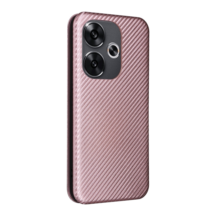 For Xiaomi Redmi Turbo 3 / Poco F6 Carbon Fiber Texture Flip Leather Phone Case